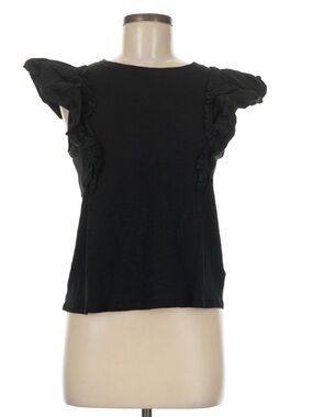 Express Black Ruffle Sleeve Shirt